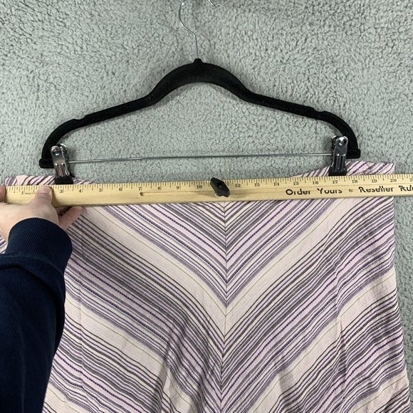 Lane Bryant Women's Maxi Skirt 16/18 Linen Blend Lined Stripe Modest Minimalist - Picture 2 of 9
